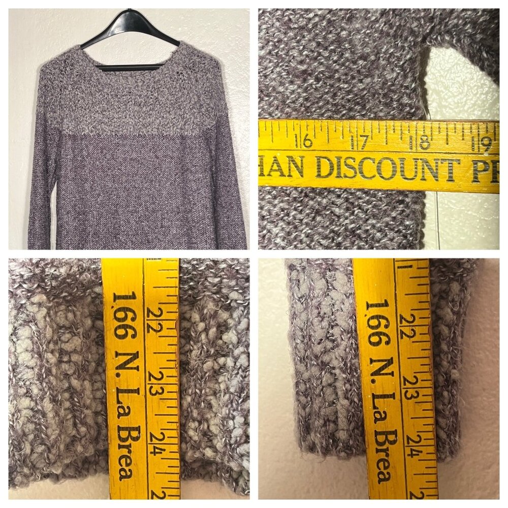 Fate Clarina Textured Knit Purple Sweater M Womens Cozy Lightweight Long Sleeve - Picture 7 of 15